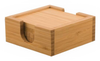 4" x 4" Bamboo Coasters - Set of 4 with Holder