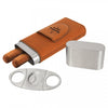 Rustic Leatherette Cigar Case with Cutter
