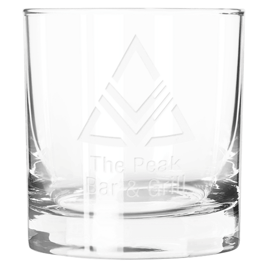 11 oz. Heavy Base Finedge Rocks Glass - Laser Etched